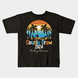 Cousin Crew 2024 Summer Vacation Beach Family Matching Retro Kids T-Shirt